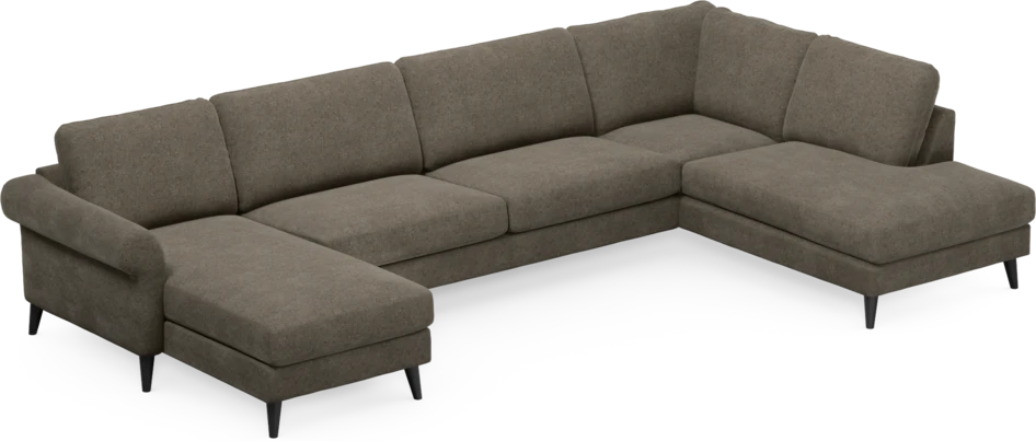 Bridge - 3-sits soffa med schäslong vänster och divan höger - Brun