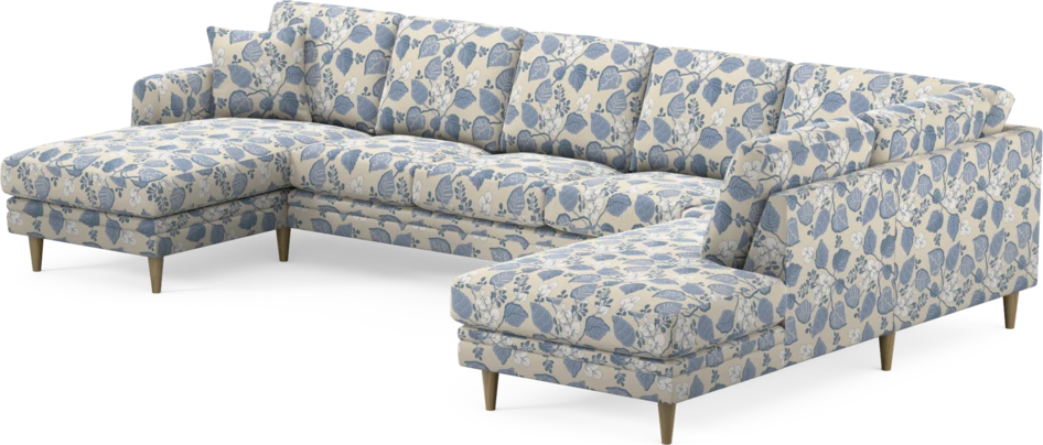 Eden - 3-sits soffa med schäslong vänster och divan höger - Flerfärgad