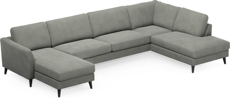 Bridge - 3-sits soffa med schäslong vänster och divan höger - Grå