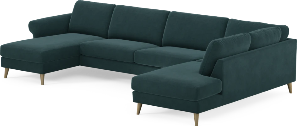 Bridge - 3-sits soffa med schäslong vänster och divan höger - Blå