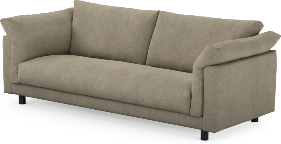 Cherrie - 3-sits soffa, hel dyna, fast klädsel - Grå
