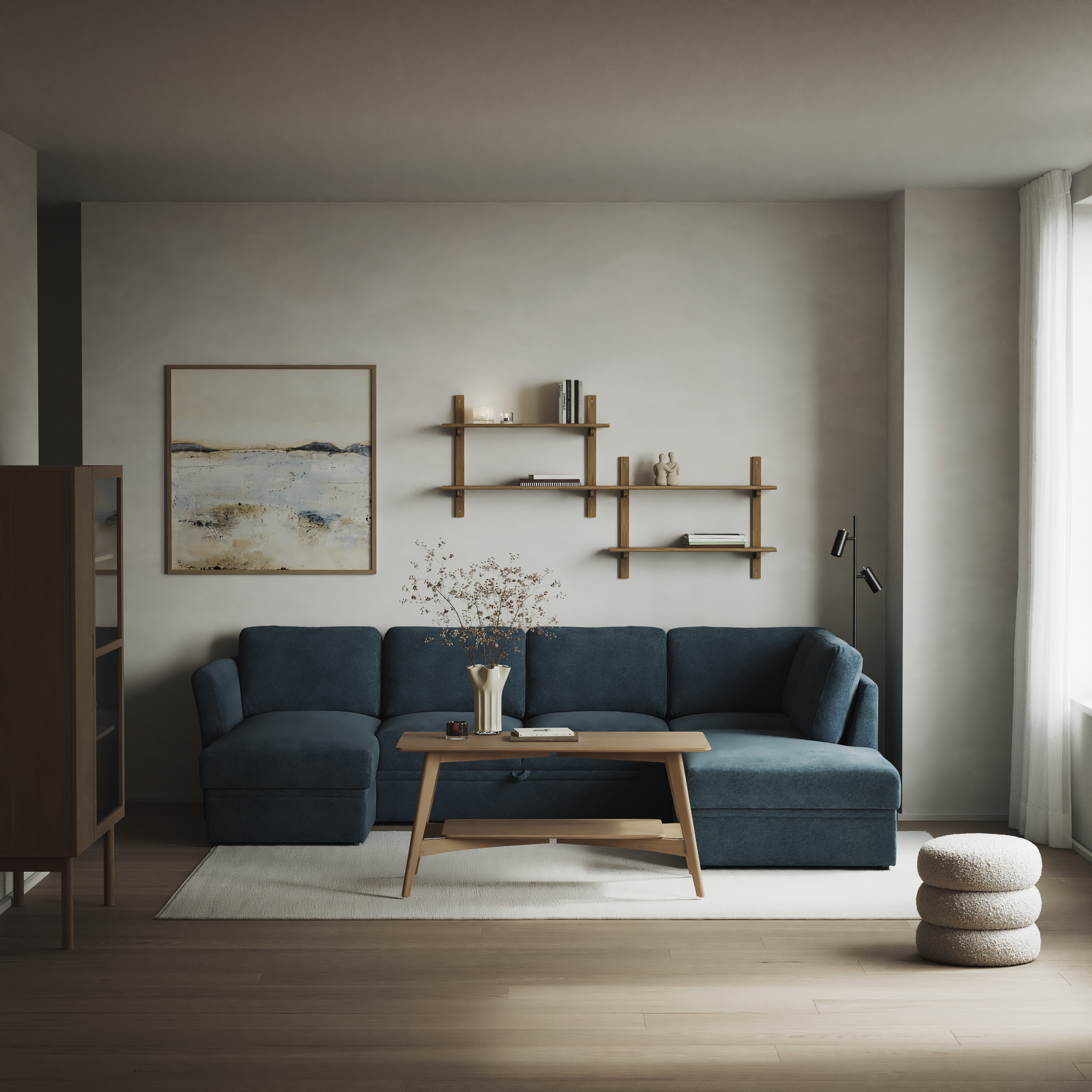 Öland - Bäddsoffa med schäslong vänster och divan höger - inspiration
