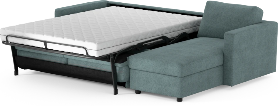 Lindö - Bäddsoffa 2,5-sits med schäslong, vändbar - Blå