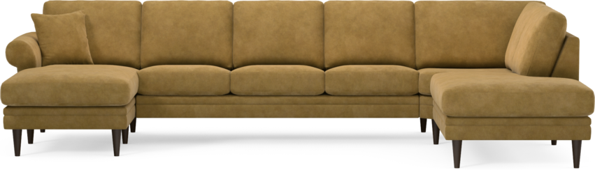 Eden - 3-sits soffa med schäslong vänster och divan höger - Gul