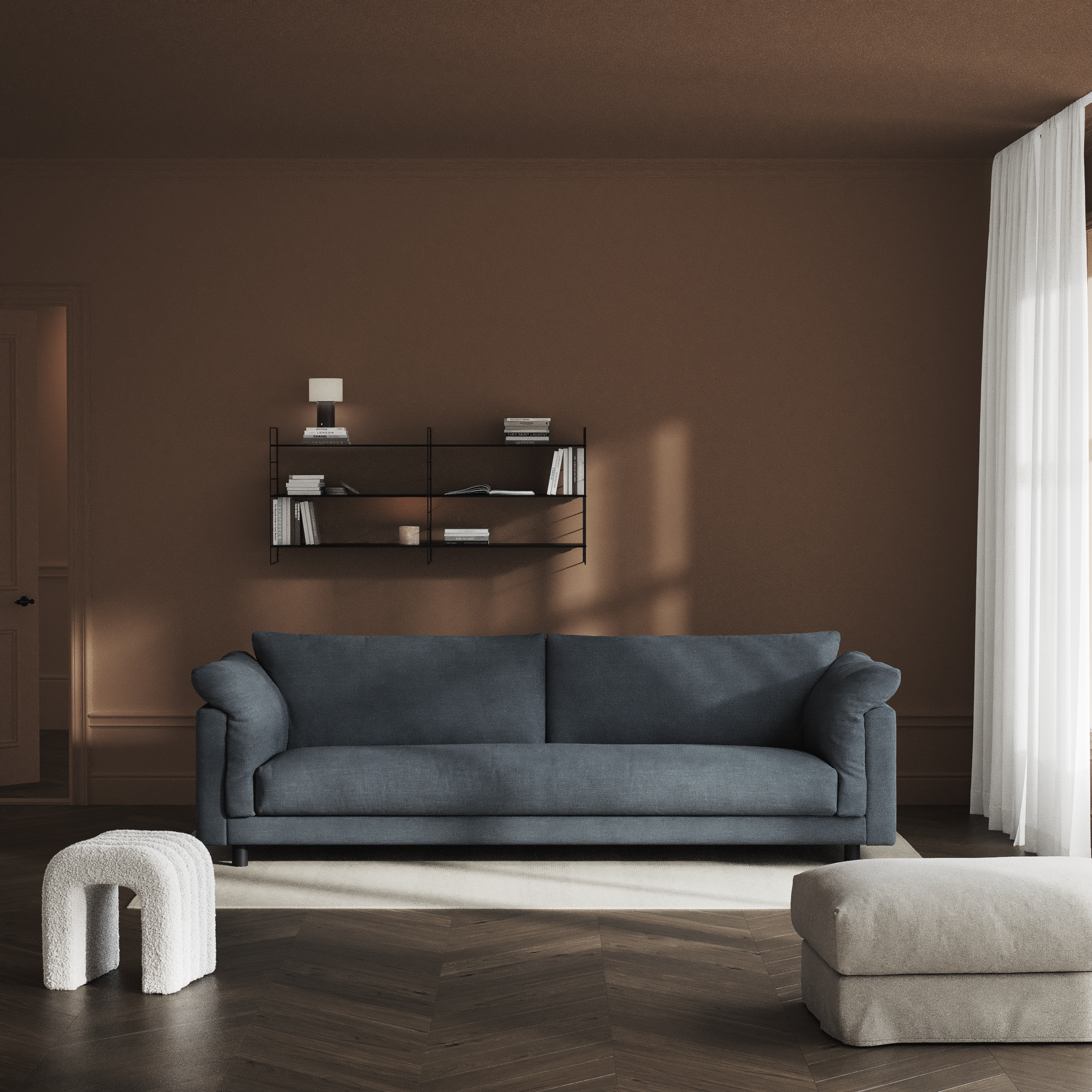 Cherrie - 4-sits soffa, hel dyna, fast klädsel - inspiration