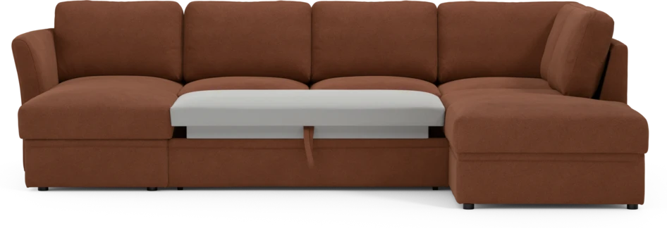 Öland - Bäddsoffa med schäslong vänster och divan höger - Orange