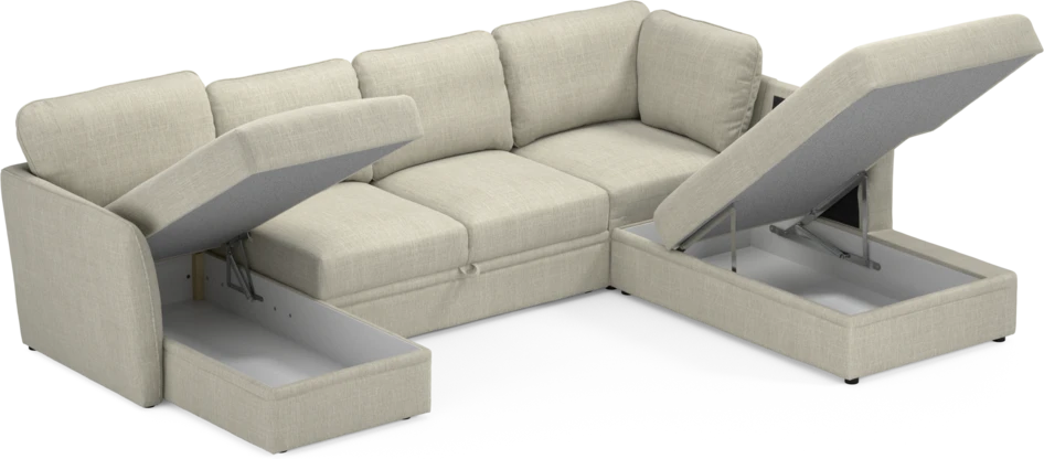 Öland - Bäddsoffa med schäslong vänster och divan höger - Beige