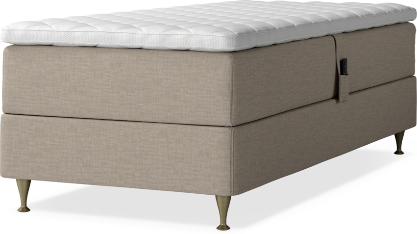 Delux Dream - Ställbar säng, enkelsäng med bäddmadrass - Beige