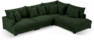 Rossi - 3-sits soffa med divan höger - Grön