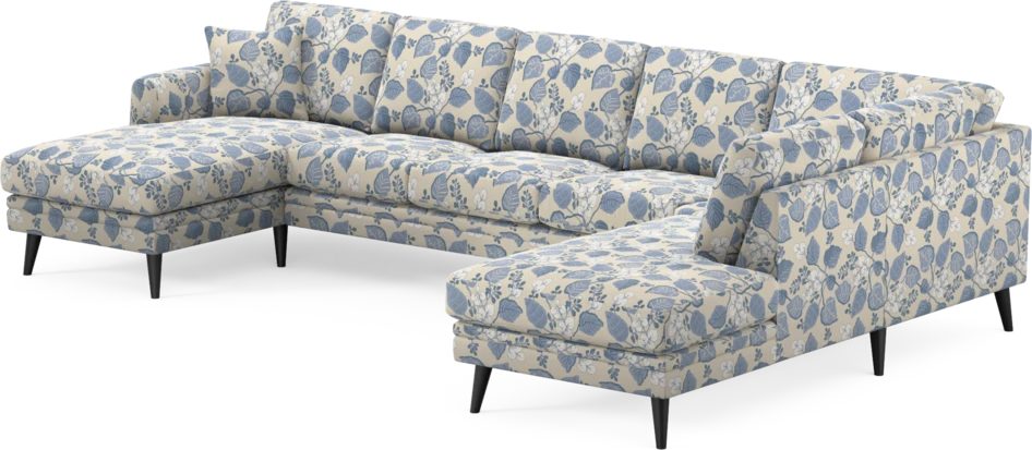 Eden - 3-sits soffa med schäslong vänster och divan höger - Flerfärgad