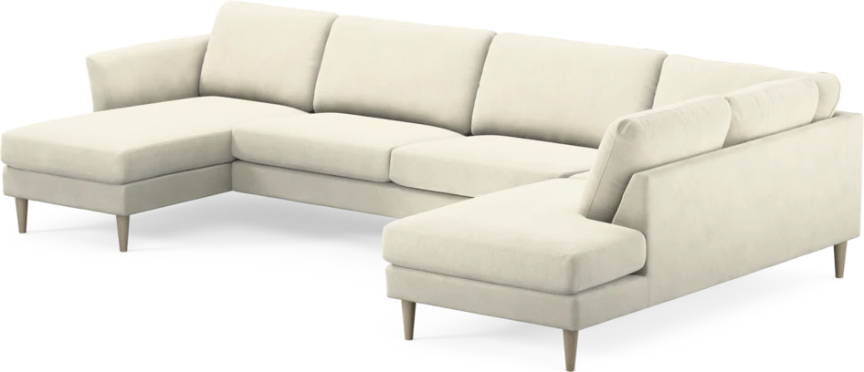 Bridge - 3-sits soffa med schäslong vänster och divan höger - Vit