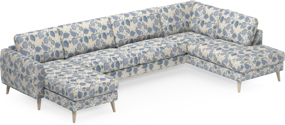 Bridge - 3-sits soffa med schäslong vänster och divan höger - Blå