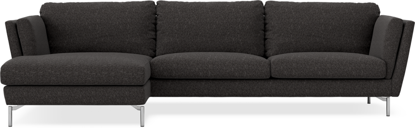 Madison - 3-sits soffa med schäslong vänster - Svart