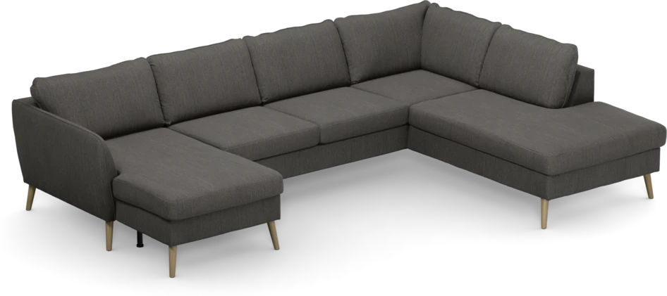 County - 3-sits soffa med schäslong vänster och divan höger - Brun