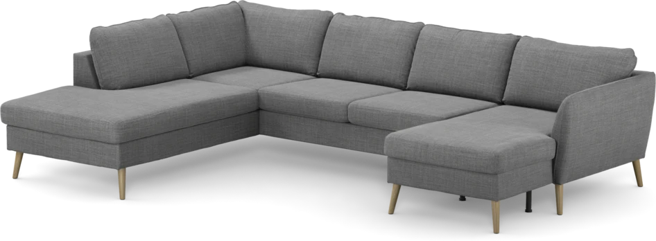 County - 3-sits soffa med divan vänster och schäslong höger - Grå