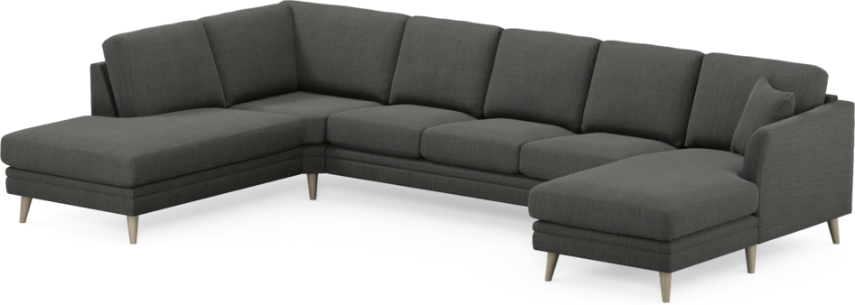 Eden - 3-sits soffa med divan vänster och schäslong höger - Grå