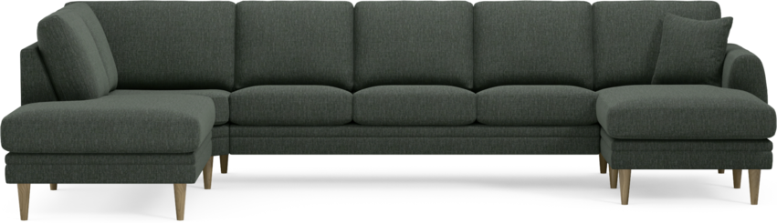 Eden - 3-sits soffa med divan vänster och schäslong höger - Grön