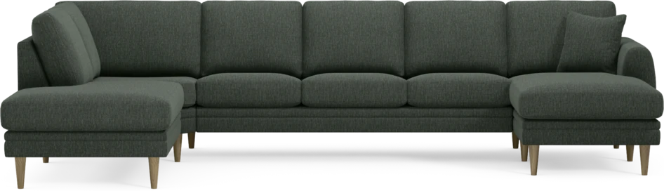 Eden - 3-sits soffa med divan vänster och schäslong höger - Grön
