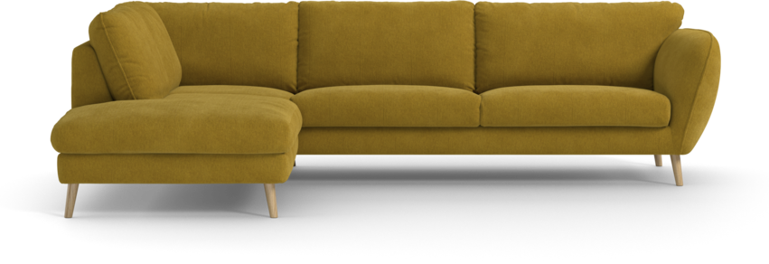 Madison - 3-sits soffa med divan vänster - Gul