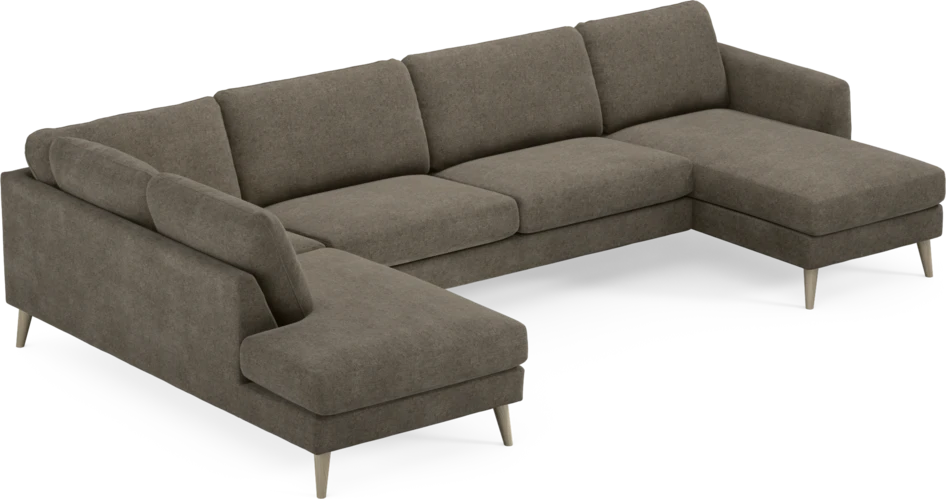 Bridge - 3-sits soffa med divan vänster och schäslong höger - Brun