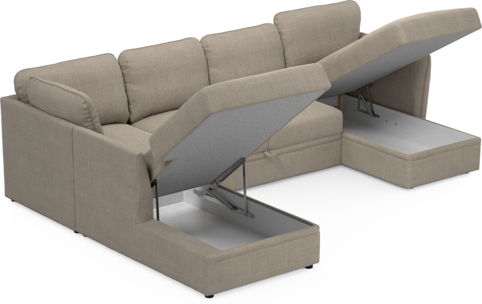 Öland - Bäddsoffa med divan vänster och schäslong höger - Beige