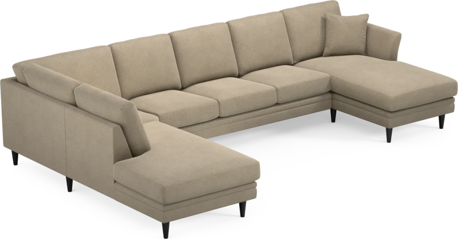 Eden - 3-sits soffa med divan vänster och schäslong höger - Beige