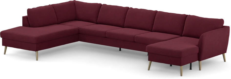 County - 4-sits soffa med divan vänster och schäslong höger - Röd