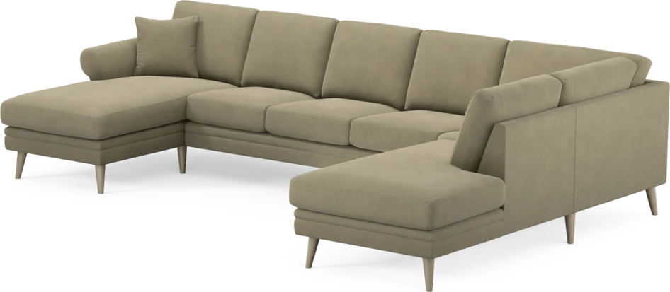 Eden - 3-sits soffa med schäslong vänster och divan höger - Beige