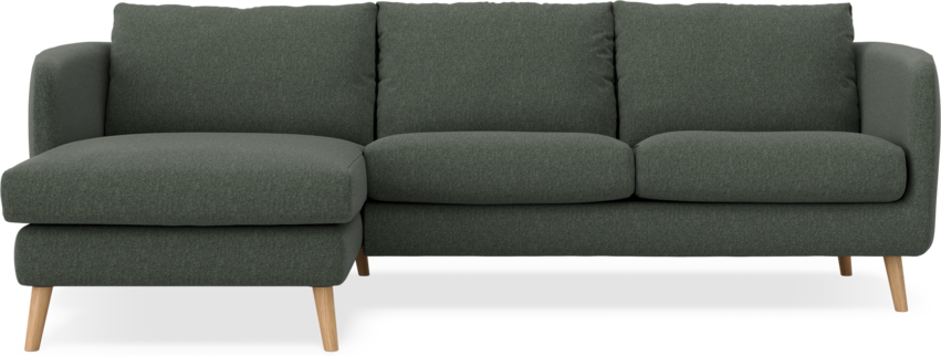 Madison Lux - 2-sits soffa med schäslong vänster - Grön