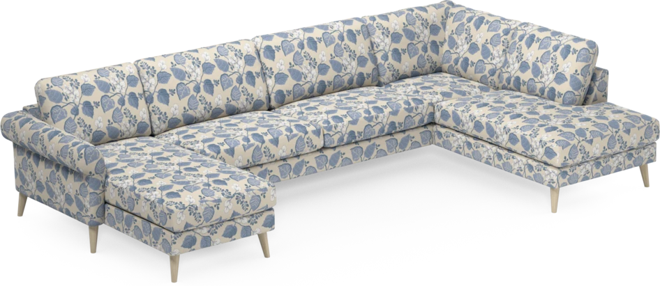 Bridge - 3-sits soffa med schäslong vänster och divan höger - Blå