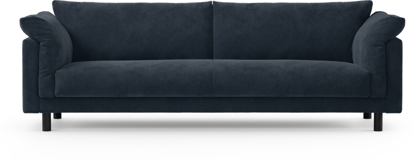Cherrie - 4-sits soffa, hel dyna, fast klädsel - Blå