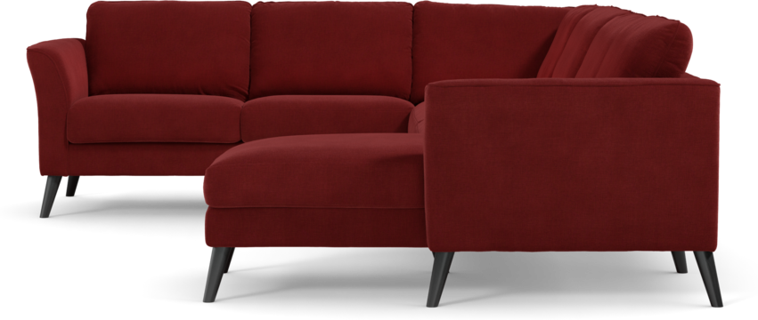 Bridge - Hörnsoffa, 2+3-sits med schäslong höger - Röd