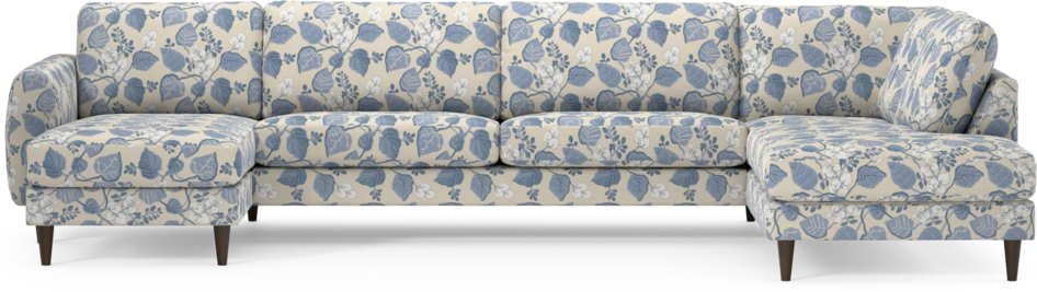 Bridge - 3-sits soffa med schäslong vänster och divan höger - Blå