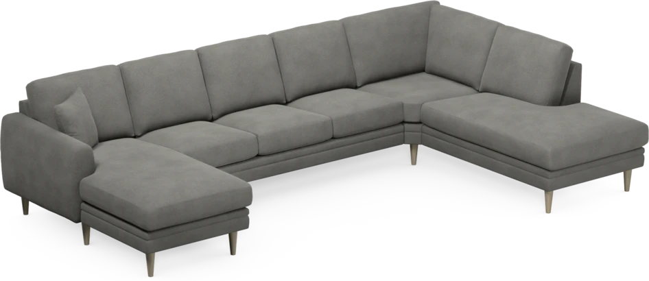 Eden - 3-sits soffa med schäslong vänster och divan höger - Grå
