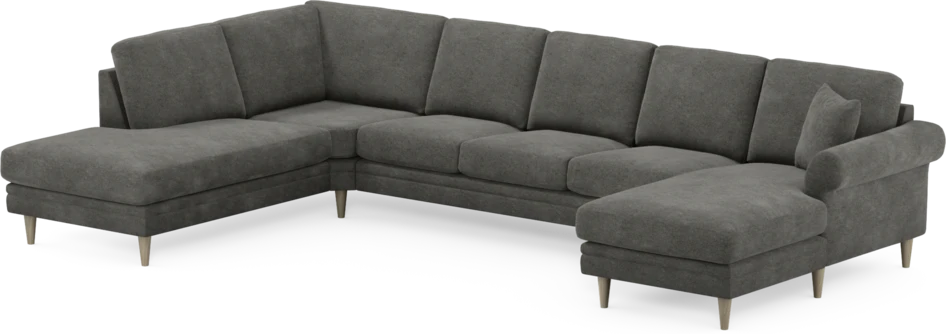 Eden - 3-sits soffa med divan vänster och schäslong höger - Grå