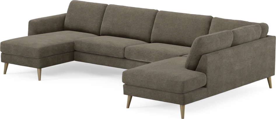 Bridge - 3-sits soffa med schäslong vänster och divan höger - Brun