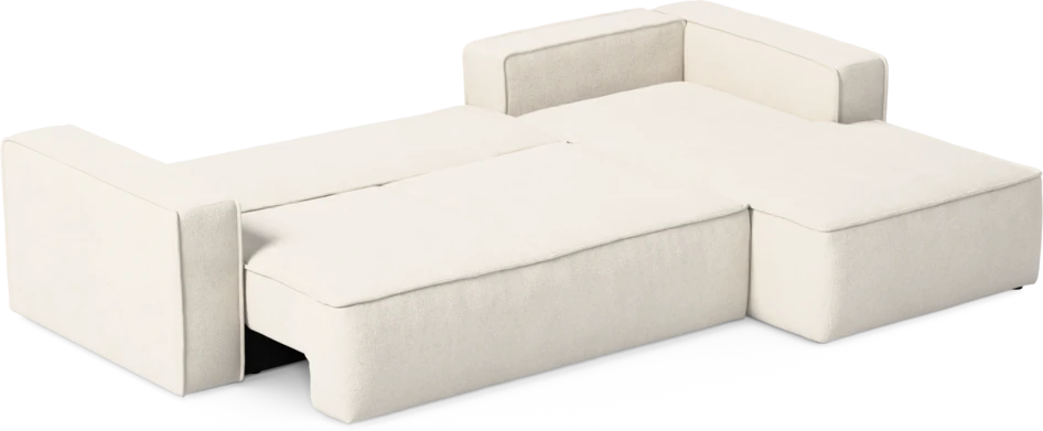 Ide - Bäddsoffa 3-sits med schäslong höger - Vit