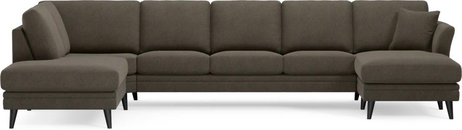 Eden - 3-sits soffa med divan vänster och schäslong höger - Brun