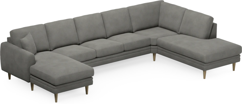 Eden - 3-sits soffa med schäslong vänster och divan höger - Grå