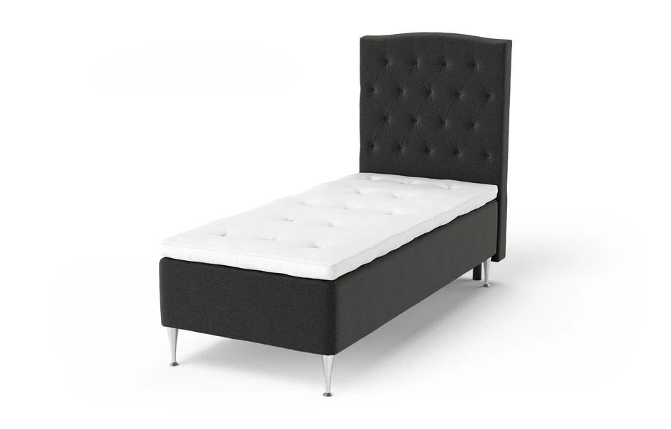 Dream Delux - Ramsäng, enkelsäng med bäddmadrass Sleep Delux vit - Svart