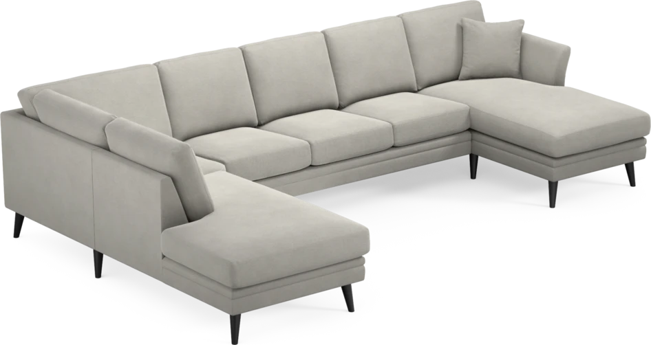 Eden - 3-sits soffa med divan vänster och schäslong höger - Grå