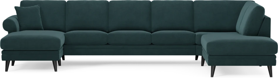 Eden - 3-sits soffa med schäslong vänster och divan höger - Blå