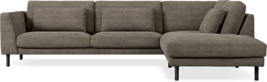 Willow - 3-sits soffa med divan höger, fast klädsel - Brun