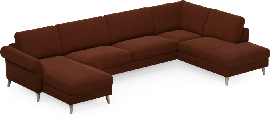 Bridge - 3-sits soffa med schäslong vänster och divan höger - Orange