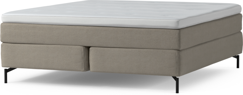 Delux Sense - Kontinentalsäng, dubbelsäng med bäddmadrass och sängben - Beige