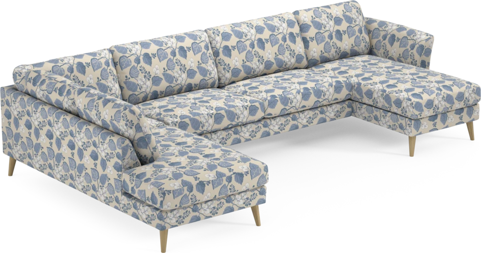 Bridge - 3-sits soffa med divan vänster och schäslong höger - Blå