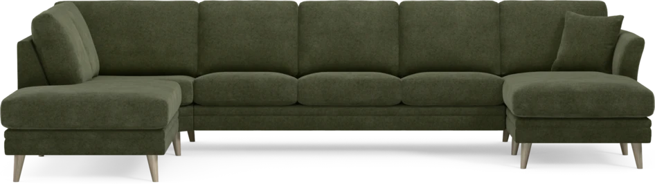 Eden - 3-sits soffa med divan vänster och schäslong höger - Grön