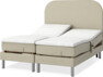 Roma Family - Ställbar säng, dubbelsäng med bäddmadrass och sänggavel slät, B 160-180 - Beige