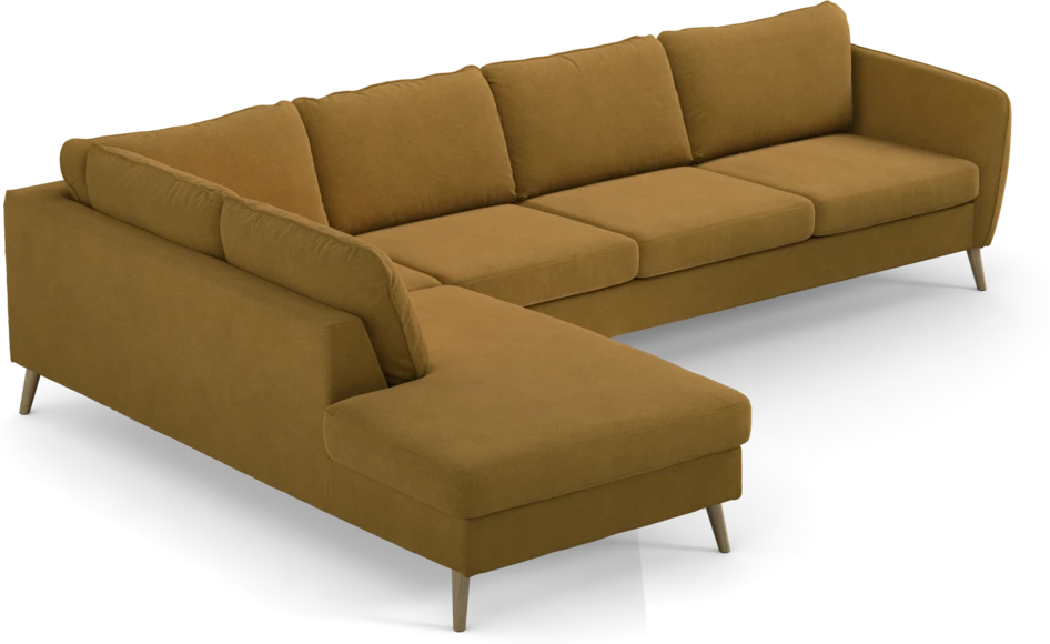 County - 3-sits soffa med divan vänster - Gul