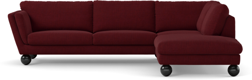 Madison Lux - 3-sits soffa med divan höger - Röd